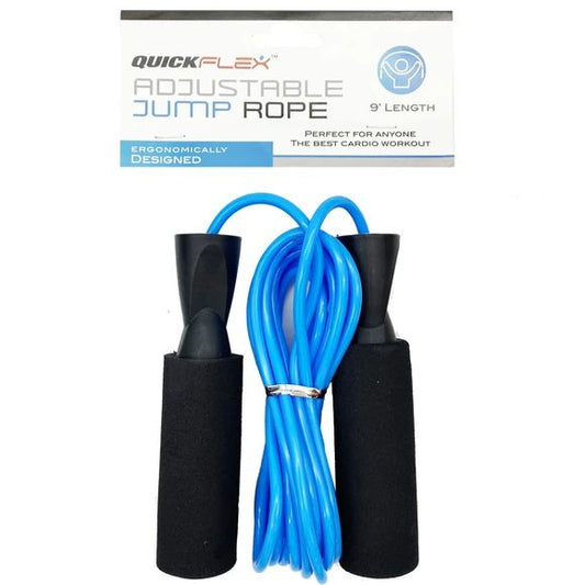 Quick Flex Adjustable Jump Rope with 5.25" Memory Foam Ergonomic Handles