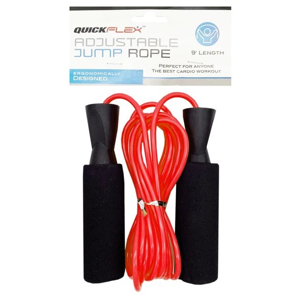 Quick Flex Adjustable Jump Rope with 5.25" Memory Foam Ergonomic Handles